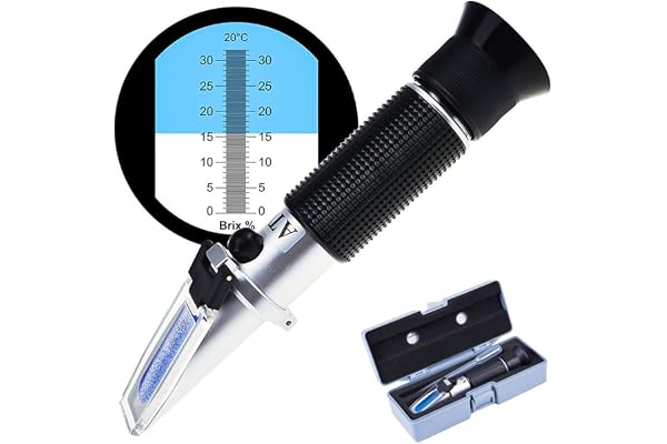 Réfractomètre Sucre Queta Réfractomètre de Contenu de Sucre Poche Brix Mètre Instrument de Mesure pour Fruits Légumes etc. Très Pratique Sucre contenu Mètre Avec ATC Automatic Temperature Compensation