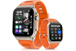 QflFdetall Smart Watch Ultra 49mm Serie 2.2 pollici NFC Fitness Watches per donne uomini Modalità di esercizio App di monitoraggio del sonno, orologio resistente all'acqua per iOS e Android (Orange)