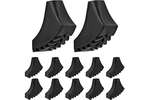 AIQI 12 Stück Nordic Walking Pads, Trekking Gummipuffer Asphalt Gummipuffer für Alle Gängigen Nordic Walking Stöcke - Mit Einen Durchmesser Von 11mm