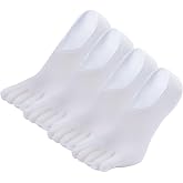 PUTUO Men's Invisible Toe Socks: Five Finger Ankle Cotton Socks for Men Low Cut Sport Socks with Non-Slip Silicone Size 39-46