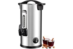 Acmeenjoy Bollitore per Vin Brulè 8L, 1800W Dispenser Acqua Calda Vin Brulè Caffè Tè, Distributore di Acqua Calda con Rubinetto, Indicatore di Livello e Termostato