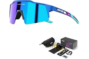 KAPVOE Gafas de Ciclismo Polarizadas con 1 Lente O 4 Lentes Intercambiables TR90 Gafas de Sol Deportivas Hombres Mujeres K9023