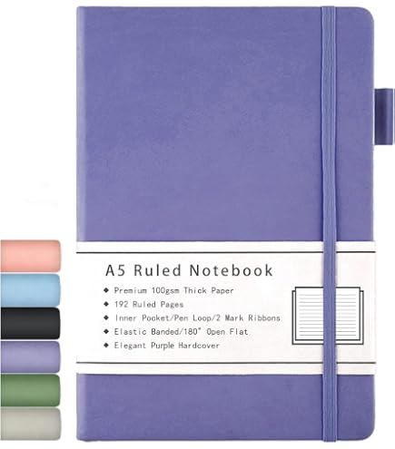 Carnet Notes A5 200 Pages Mlife - Couverture PU Dure, Papier 100g/m², Ligné - Jaune
