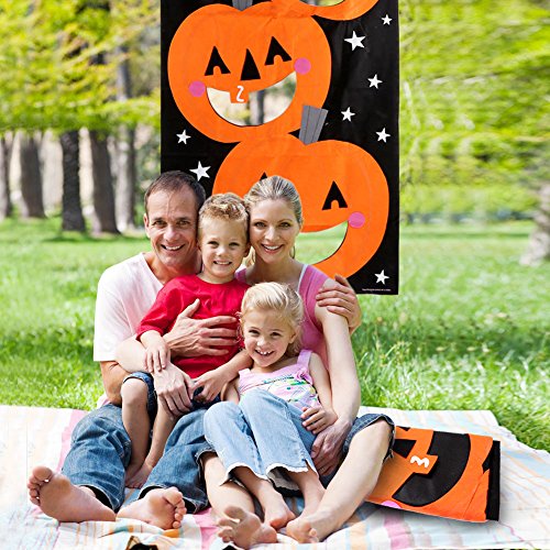 OurWarm Pumpkin Bean Bag Toss Game + 3 Bean Bags Halloween Games for Families with Kids Travel Games Halloween Party Favours reviews OurWarm Pumpkin Bean Bag Toss Game + 3 Bean Bags Halloween Games for Families with Kids Travel Games Halloween Party Favours