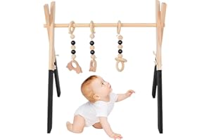 Arche Éveil Bebe Pliable Bois, Portique Activité en Bois | Siuwddee Portique D’Éveil Bébé pour Salle Jeux, Salle Crèche