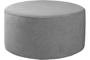 HOOWARM Terciopelo Funda Otomana Elástica Redonda Funda De Puff Modernas Funda Reposapies Polvo Retirable Lavable Funda De Reposapiés Cubierta Taburete Ottoman Cover para Sala (Color : A18, Size : 50-58cm/2