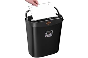 VidaTeco Micro-Cut Paper Shredder 10-Sheet Shreds Paper/Card/Staple/Clip Paper Shredder for Home Office Security Level P-4 Jam Proof System 15L Pullout Basket