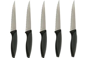 Pradel Heritage, couteau à steak, set de couteaux de cuisine, lot de 6 couteaux steak, inox et manches conforts pour une découpe plus simple 533701, Gris