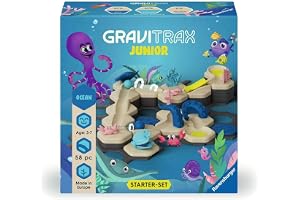 Ravensburger Gravensburger GravitraX Junior Starter Set S Ocean - Utbyggbar bollbana för barn, marmorbana tillverkad av mater