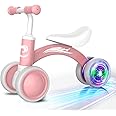 Gamfeiny Colorful Lighting Baby Balance Bike Toys For 1 Year,10-36 Month Toddler Balance Bike,No Pedal 4 Silence Wheels & Soft Seat Pre-School First Riding On Toys,1St Birthday Gifts-Pink