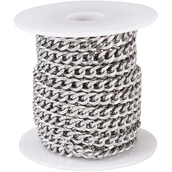 Qiilu Chaînes gourmettes en métal Chaîne de fabrication de bijoux d