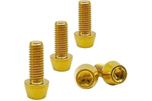 RISON-TITANIUM 5pcs Boulons en Titane de Tige de Vélo, M5 Vis de Potence de Vélo, Vélo Boulons de Tige Fixes s, Vis de Tige de Bicyclette pour MTB Vélo de Route de Montagne