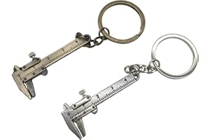 CHENIVESSS 2 Pièces Pied à Coulisse règle Porte-clés, 40mm/ 1.57" porte cle Mini Outil de mesure, pour maison, bijouterie, bijouterie en noyer, Vernier Caliper Keychain