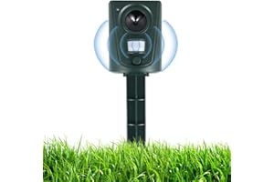 Garden Cat Repeller, SUCCEASY Ultrasonic Animal Repeller, Waterproof Animal Scarer PIR Sensor, Animal Deterrent Outdoor with Ground Spike for Garden Yard Field Farm Dogs Birds Squirrels Rodent