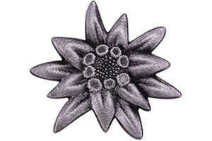 AOTEMAN Edelweiss Emaille Pin Deutsche WWII Militär Blume Metall Anstecker schwarz, Emaille, Kupfer, Metall