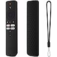 Oboe Silicone Tv Remote Cover Compatible with Redmi Tv Remote 4k Ultra 43 inch/Xiaomi Mi OLED Series 55 inch/Xiaomi 5A Series 32/40/43 inch Protective Case with Loop (Black) [Remote NOT Included]