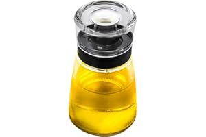 TINMIX Bottiglia dispenser di olio a prova di perdite, per campeggio all'aperto, 160 ml, in vetro, per olio d'oliva e aceto, ben sigillata, per cucina da picnic, confezione da 1