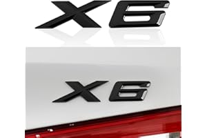 OYDDL X1-X7 Emblem Gloss Black Replacement Compatible with BMW Trunk Lid Emblem Badge Nameplate Label Decal Number Letters (Glossy black,X6)
