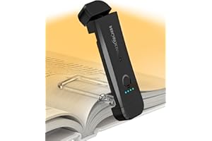 HIONXMGA Leselampe Buch Klemme, Augenschonende Leselampe Buch,3 Farben & Stufenlosem Dimmen, Wiederaufladbar Leselicht, Perfektes für Buchliebhaber, Kinder,Schwarz.