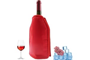 HI FINE CARE Manchon Refroidisseur de Vin et Champagne, Glacière pour Bouteille de Vodka et Tequila, Accessoire de Congélateur (rouge)