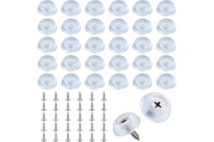 NQEUEPN 30szt Gumowe Nózki do Deski do Krojenia, 1,6x1,5cm Antyposlizgowe Gumowe Podkladki Pod Nózki ze Srubami Okragle Nogi do Deski do Krojenia Podkladka Pod Meble Elektronike (Przezroczysta)