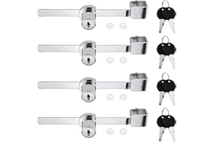 Graplan 4 Stück Zahnstangenschloss Schiebetür Briefkastenschloss Sliding Glass Door Ratchet Lock Terrarium Schloss für Schiebetüren Glas Schiebe Tür Terrarium Schiebe mit 4 Schlüssel