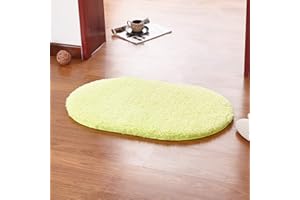 YAOTT Tappeto da Bagno Assorbente Antiscivolo Tappeto Peluche in Microfibra Spessi Lavabili in Lavatrice Tappetini Zerbinando Morbido Facile da Pulire per Vasca Doccia e Bagno Mela verde 30X50CM