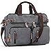 Produktbild Minetom Unisex Vintage Kurier Beutel Leinwand Aktentasche Rucksäcke Arbeitstasche Umhängetasche Laptoptasche 14 Zoll für Reisen Grau Einheitsgröße