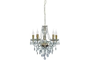 RL LIVE YOUR LIGHT Reality R1107-03 Leuchten - Lámpara con 5 luces, bombillas excluidas, E14, 40 W, 230 V, A++, E, IP20, 150 x 54 x 54 cm, diámetro de 53 cm, acrílico, bronce