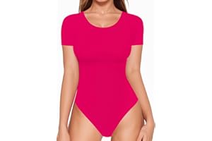 ALGALAROUND Bodys pour femme T-shirts à manches courtes avec col rond classique en coton élégant