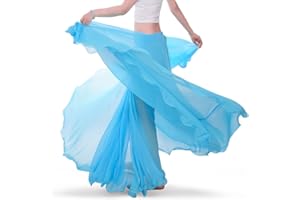 ROYAL SMEELA Jupe Danse du Ventre ATS Voile Maxi Full Jupes Tribal Robe de Danse Mousseline Jupe Longue Flamenco Femme 720 degrés Grande Swing Jupe Costumes Danse Orientale