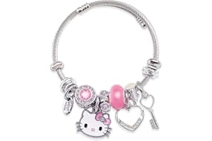 BJPERFMS Bracciale Kitty, Braccialetti Kitty, Kitty Braccialetto Ragazza, Regolabile Bracciale con Ciondoli, Kitty Braccialetti Amicizia, Kitty Accessori, Regalo per Bambina Migliore Amica