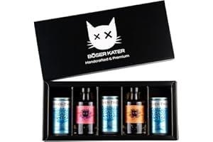 ‎BÖSER KATER Böser Kater Gin-Aperitif Tasting-Set | Hochwertige Geschenkbox | Perfekte Geschenkidee | 2x 100ml Gin-Aperitif + 3x 150ml Fever Tree Tonic Water | Tasting für bis zu 5 Personen