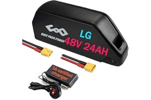 HXRFOAK (UK Warehouse) Ebike battery 48V 24AH for 1500W 1000W 750W 500W Motor (LG/SamsungCell) Long Range Lithium electric bike battery with charger