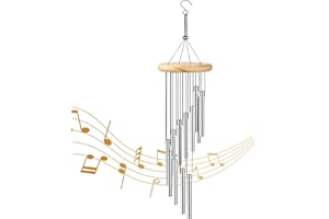 BUTYEAK Campanelli a Vento Scacciapensieri per Esterni, Campanelli Eolici con 12 Tubi di Alluminio Metallo, Sonaglio a Vento Metallo, Scacciapensieri da Appendere per Decorazioni Giardino Casa Terrazzo