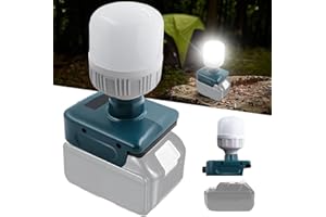 Lámpara de Batería para Makita Batería 18V, Afenau 12W luz de Trabajo con Bombillas E27 Ajustable 350-1300LM, Lámpara Portátil para Obra, Foco de Construcción LED para Batería 18V