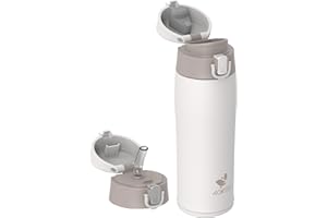 AORIN Borraccia Termica, Borraccia in Acciaio Inox 18/8, 500ml Borraccia Bambini, Bottiglia Termica Senza BPA e Perdite, Thermos per Sport, Outdoor e Pendolarismo con 2 Coperchi