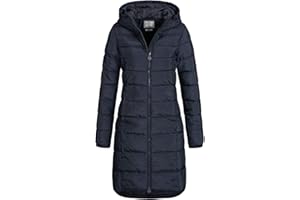 Eight 2 Nine Damen Steppmantel LETN-039 Lange Stepp-Jacke mit Kapuze