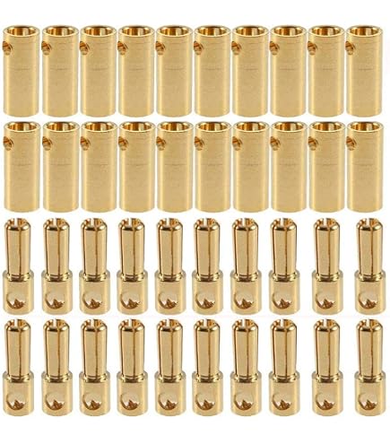 OliRC 6 Paires Connecteurs Banane 5.5mm – Or – Mâle/Femelle – Pour RC Batterie Moteur ESC – Faible Résistance – Bricolage