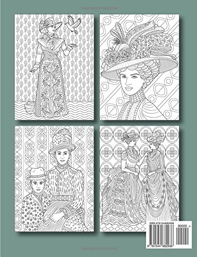 Victorian Fashion: An Adult Coloring Book with Beautiful Vintage Dresses, Historical Fashion Designs, and Relaxing Floral Patterns