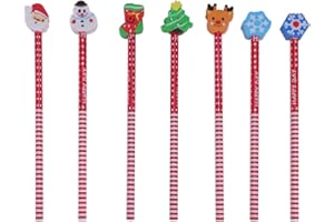 TOYMYTOY 24 Stück Löschbaren Bleistifte Weihnachten Holz Büro Schule Schreibwaren