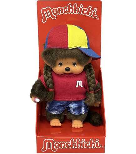 Sekiguchi 204090 Original Monchhichi Girl with Rainbow Dress