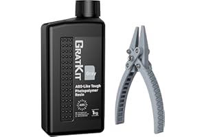 GratKit Stampa 3D Come Resina ABS Like, non Fragile, Polimerizzazione Rapida, Resina Polimerizzante UV ad alta Durezza 405nm, Compatibile con Stampanti SLA, LCD e DLP, 1000 g, Grigio