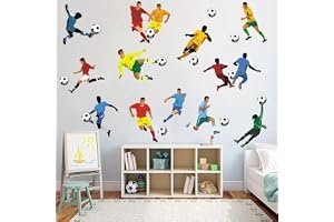 KAIRNE Fotbollsspelare Väggdekaler, Fotboll Väggdekaler för Pojkar Sovrum Väggdekor, Sportig Fotboll Vinyl Väggkonst för Barn