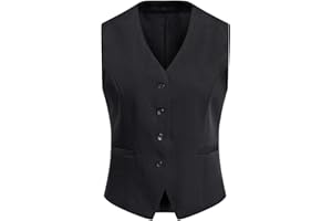 YUNCLOS Femme Gilet de Tailleur sans Manche Costume Slim Fit à Col V pour Travail Bureau Affaire