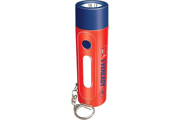 Eveready Siren DL102 Rechargeable LED Torch with 100 Decibels (dBA) Personal Safety Alarm - for Women, Kids & Elderly 1W Torch, 1W Sidelight, Flasher, Keychain, USB Type B Fast Charging