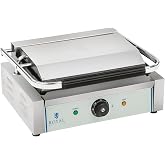 Royal Catering Contact Grill RCKG-2200-G (Stainless Steel/Enameled Cast Iron, Corrugated Plate, 2200 W)