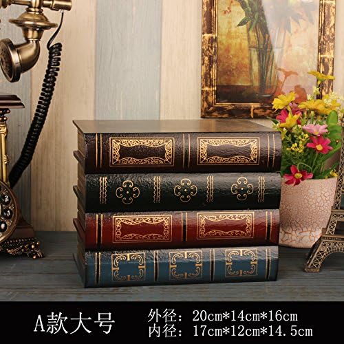 JWBT Fake Book decoration decoration decoration European style of the ancient study the living room office bookcase to incorporate finishing box simulation book,Rosa 2809A big