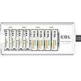 EBL Batteries with Charger, 808 AA AAA Battery Charger with 2800mAh AA Rechargeable Batteries (4 Pack) and 1100mAh AAA Rechar