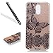 Produktbild Motorola MOTO G4/G4 Plus Hülle,Motorola MOTO G4/G4 Plus Handyhülle,Leeook Luxus Gold Glitzer Shiny Hart Backcover Rückseite Hülle Schutzhülle Schwarz Schmetterling Muster Tpu Rahmen Weich Flexibel Silikon Bumper Handyhülle Etui Schale für Motorola MOTO G4/G4 Plus + 1 x Schwarz Eingabestift-Gold,Schwarz Schmetterling